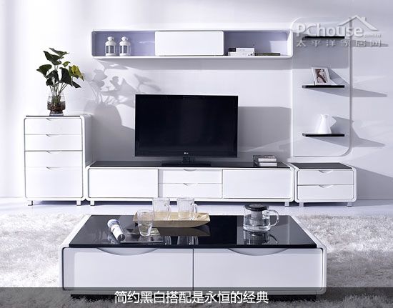 布拉德钢化玻璃电视柜组合五件套