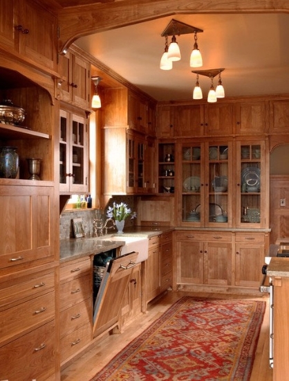 深色厨房装修整体橱柜的双面主义