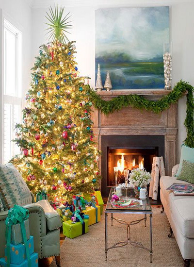 宅在家里过圣诞 16个圣诞主题客厅装饰