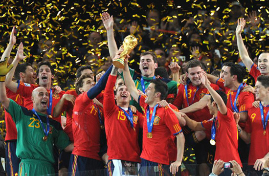第十九届世界杯西班牙夺冠阵容合影