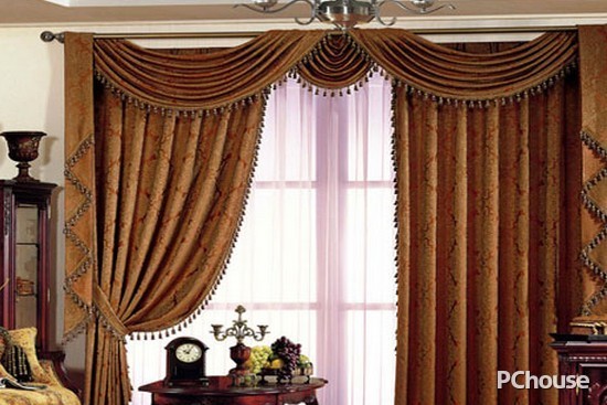美式古典风格窗帘装修效果图