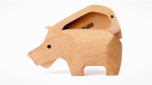 创意设计图:动物造型的原木盒子