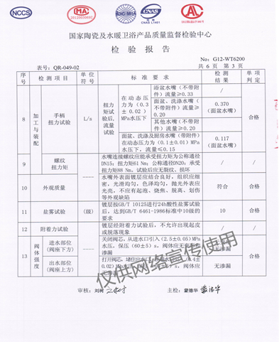 用水更安全,箭牌卫浴a1106c水龙头质检合格