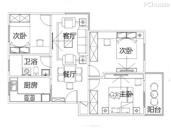 蜗居也幸福 超赞65平三房设计