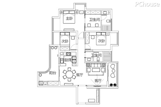 蓝白空间显浪漫 小夫妻10万装出清爽家