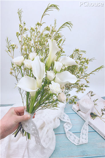 如梦如幻,纯白色系手捧花束制作教程 如梦如幻,纯白色系手捧花束制作教程