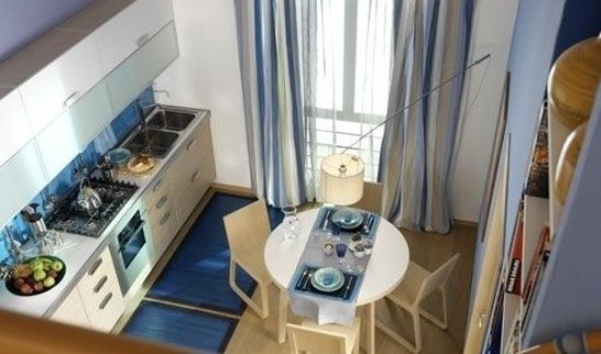 单身居住型公寓 蓝白色调LOFT公寓