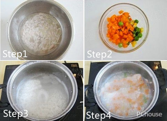 五彩鱼粥的制作方法