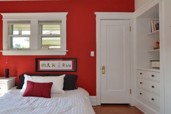 红色卧室门装修效果图图片