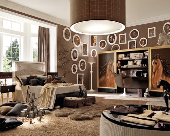 马上旺家8个马主题背景墙精美设计