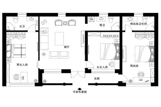 中式之美 120平中式三居室设计